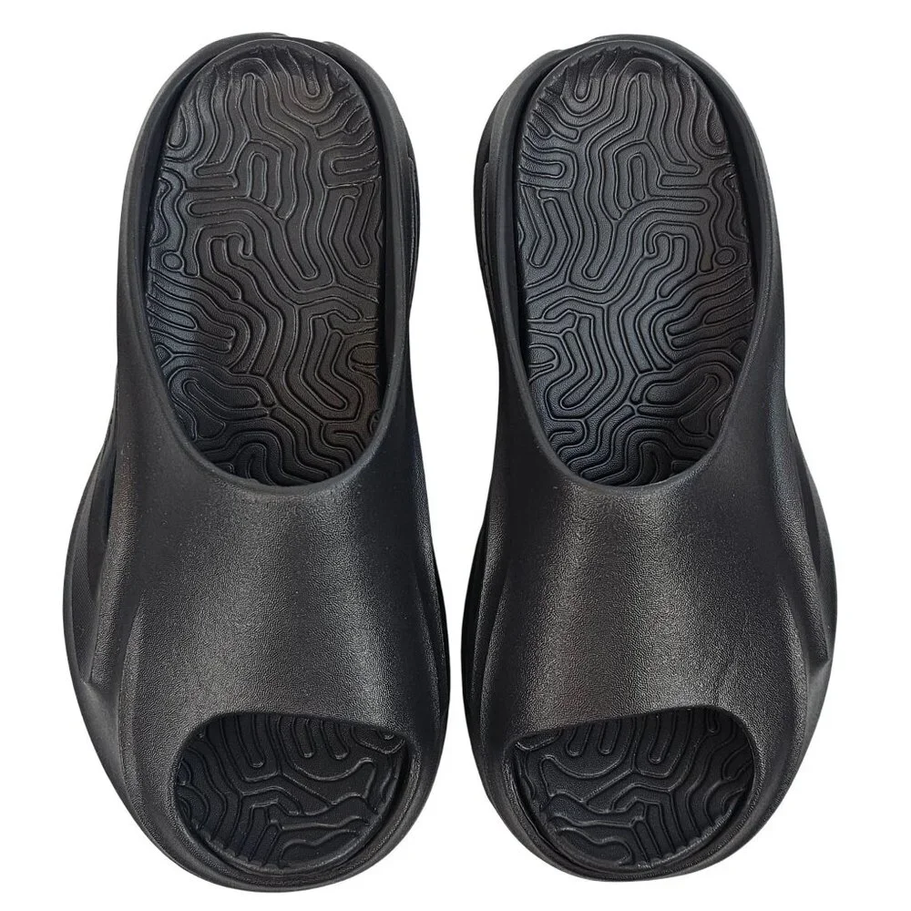 Pretty Little Things Womens US 7‎ Black Cut Out Rubber Ribbed Sole Slide Shoes